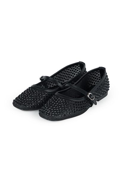 Letafia Berry Staple Detailed Ballerinas