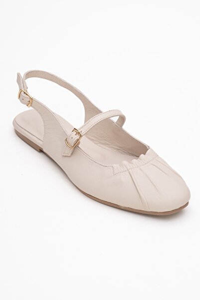 LuviShoes Britney Beige Genuine Leather Closed-Front Women's Sandals