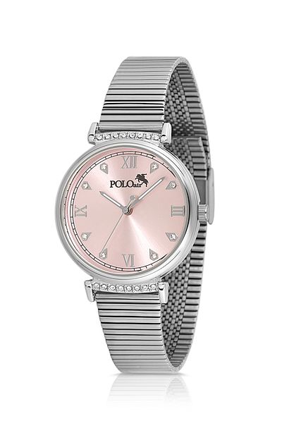Polo Air Classic Women Wrist Watch Silver Pink Color Pl-1554B4X