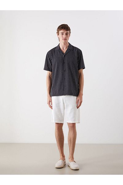 LC Waikiki Ανδρικό πουκάμισο με ριγέ κοντομάνικο New Season Regular Fit - S5G630Z8