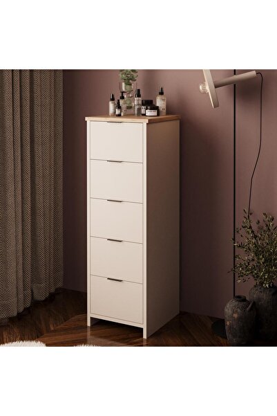 Bimossa N1060 Laura Çekmeceli Dolap Sepet-kumtaşı | Şifonyer, Keson, Dosya Ve Çok Amaçlı Dolap