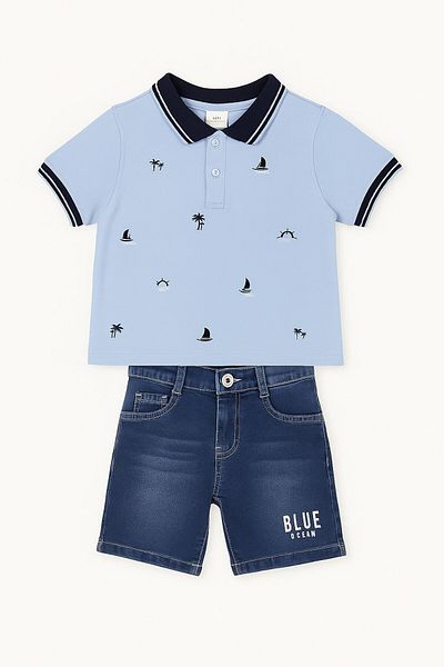 SeaBubbles Shipping Boy's Suit with Jeans Shorts
