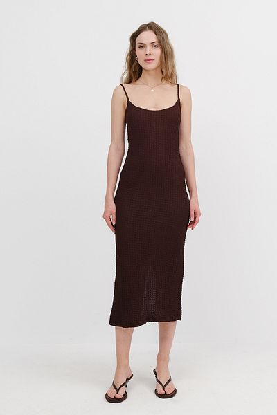Addax Textured Midi Dress with Rope Strap E15909-U2