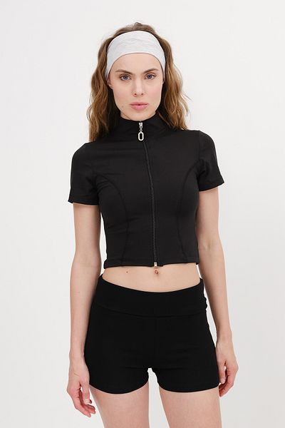 Addax Short Sleeve Zippered Cardigan H3807