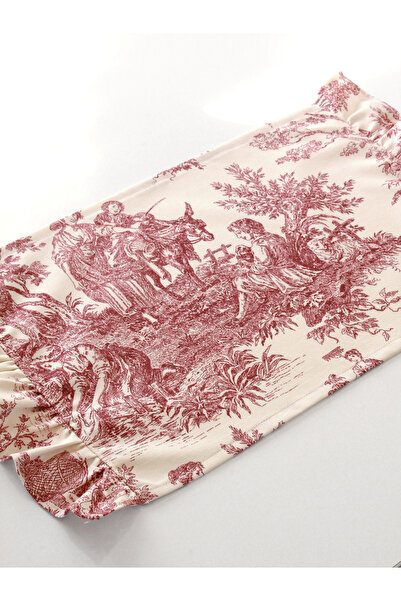 Ayoba Premium 2'li Fırfırlı & Fransız Köylüleri Desenli Kumaş Amerikan Servis Seti - Vintage ve Şık Set