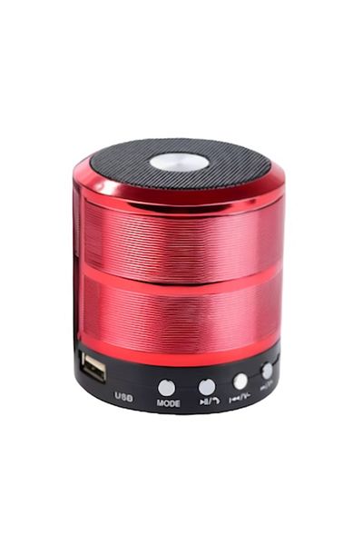 ABYZ Mini difuzor portabil, corp metalic, Bluetooth, card microSD. Radio, Aux, roșu.