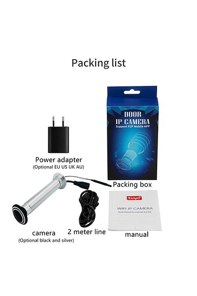Choice Silver EU power 16mm Door Wifi Eye Camera 5G 2.4G TUYA Diameter 15.8mm Wide-angle Security Door Peep