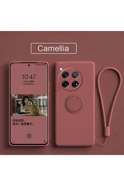 Choice5 wine red For OnePlus 12 Case for OnePlus 12 Case Liquid Silicone Ring Stand Phone Shell Coque for On