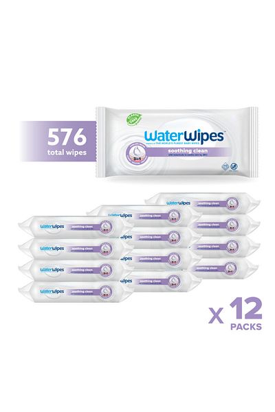 WaterWipes Soothing Clean Plastic Free Wipes 576 wipes(12 pack)