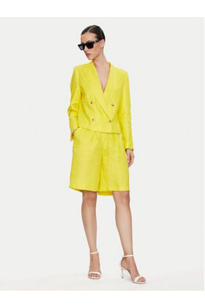 Vicolo Pantaloni scurți din material textil pentru femei TB0788 galbeni