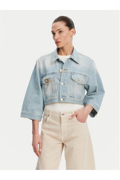 Vicolo Jachetă din denim pentru femei DD5097 Albastru deschis