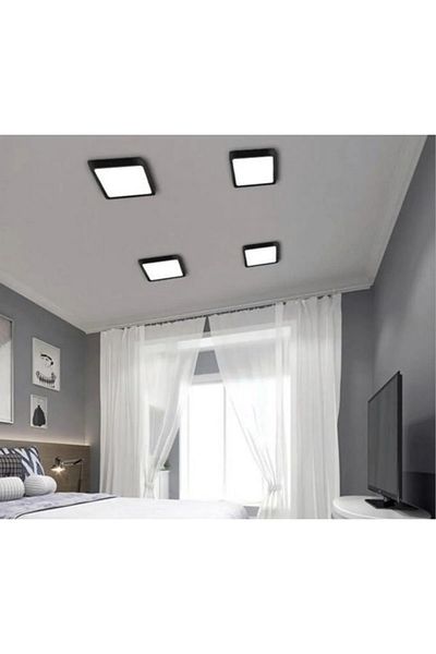 Cata Ct-5236 18W Panel Led Luminaire Black Square Surface Mounted Metal Case White Light 6400K