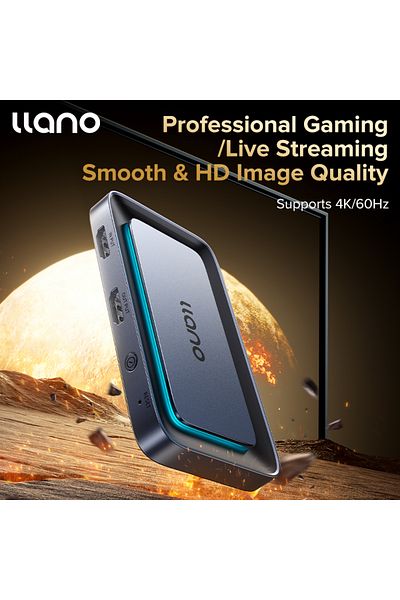 Choice Silver Llano Professional HDMI Live Stream Switcher 4K 60HZ Video Capture Card for Streaming Podcast