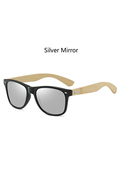 Choice 1502Z(Silver Mirror) Fashion Bamboo Wood Vintage Square Sunglasses Men Women Luxury Brand Designer S