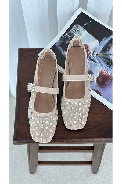 Letafia Carol Stone Detailed Ballerinas