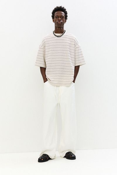Pull & Bear تي شيرت مخطط منقوش