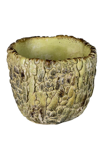 Clayre & Eef Πράσινη Κεραμική Γλάστρα 13x11 εκ.