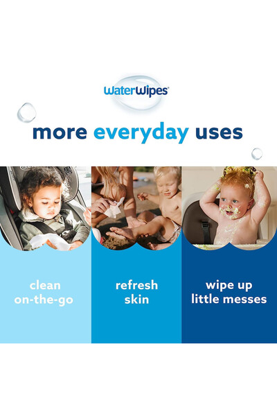 WaterWipes مناديل أطفال أصلية خالية من البلاستيك، 540 منديلًا (9 عبوات)