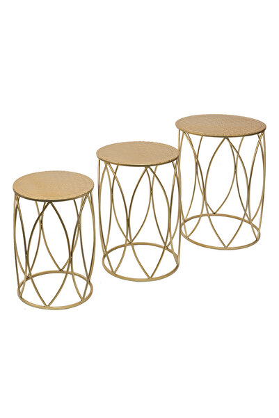 Clayre & Eef Σετ 3 χρυσών μεταλλικών στηριγμάτων λουλουδιών 41x55, 38x51, 35x47 εκ.