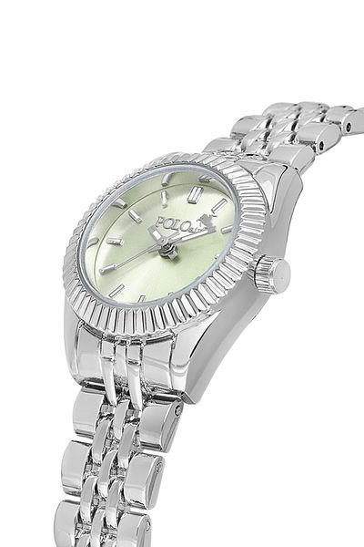 Polo Air Elegant Women Wrist Watch Silver Light Green Color Pl-1553B6X