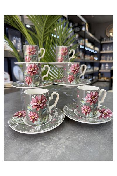 ACAR Luxury Porcelain Bohemia Set of 6 Luxury Porcelain Cups