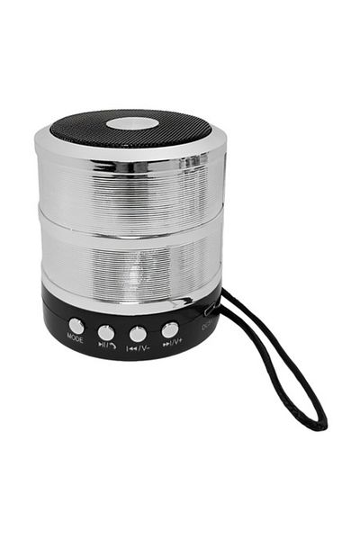 ABYZ Mini portable speaker, Metal body, Bluetooth, Miscro-SD, Radio, Aux, Silver color