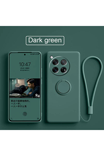 Choice جراب لهاتف OnePlus 12 أسود وأخضر لهاتف 12 جراب من السيليكون السائل مع ...