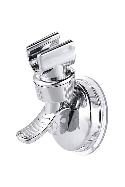 OEM Shower holder, ABS/PVC, With suction cup, 360 degree adjustable, White/Silver