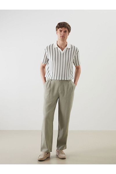 LC Waikiki Ανδρικό παντελόνι με λινό μείγμα New Season Standard Fit - S5G539Z8