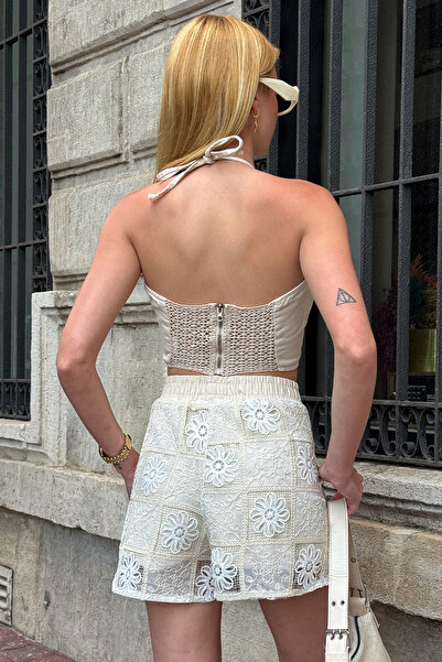 VAGGON Жіночий бежевий бюстгальтер на тонких бретельках із застібкою-блискавкою V00028-B