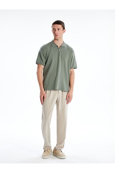 LC Waikiki Matte Green Polo Neck Men's T-Shirt