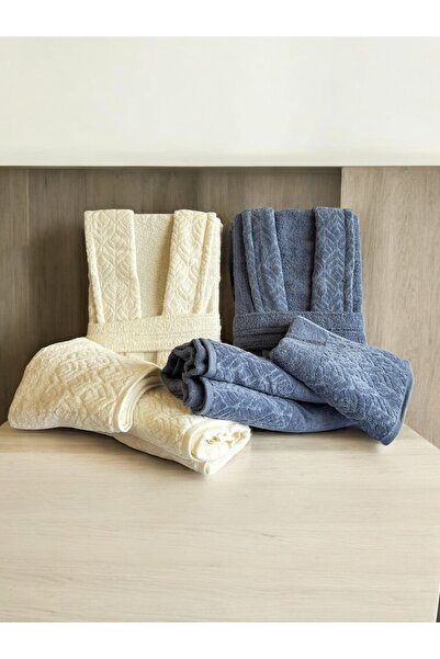 Newsevinç Ev Tekstili Family Bathrobe Set - 6 Piece Premium Set