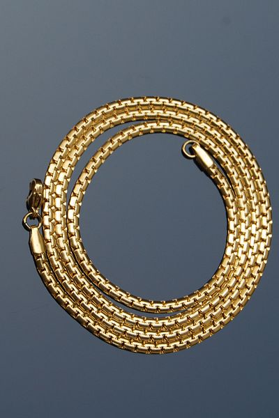 Rua Jewelry Steel Elegant Crushed Chain Necklace 3 mm Gold Color |   No Tarnish, Unisex, 2 Years Warranty