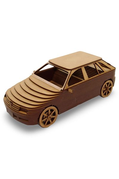 ALGWOOD Volkswagen Golf Style Wooden Model - 63 Pieces 3D Puzzle - Wooden Golf Automobile Model
