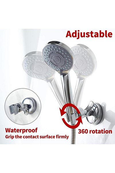 OEM Shower head holder, ABS, Adjustable, Suction cup, Silver