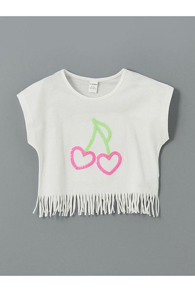 LC Waikiki New Season Heart Embroidered Girls' T-Shirt and Leggings 2-Piece Set - S5Hd81Z1