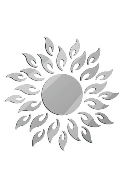 OEM Set de oglinzi 3D SILVER SUN MyStyle Design - Oglinzi decorative acrilice de lux pentru casă, 27 buc/set