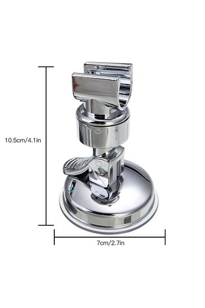 OEM Removable shower head holder, Adjustable, Suction cup, ABS/PVC, 7x10.5 cm, Silver