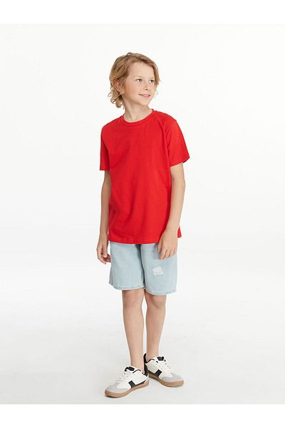 LC Waikiki Blue Crew Neck Boy T-Shirt