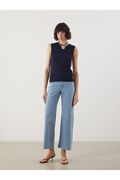 LC Waikiki بنطال جينز نسائي من Indigo Wideleg