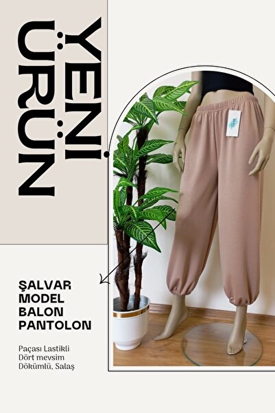 VİP BERA TEKSTİL Kadın Soft Kumaş Şalvar Model Balon Pantolon
