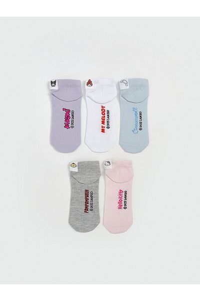LC Waikiki Lilac Hello Kitty Patterned Girl's Booties Socks 5-Piece