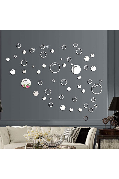 OEM Oglinzi decorative acrilice autoadezive cu bule de perete 3D, set 58 buc.