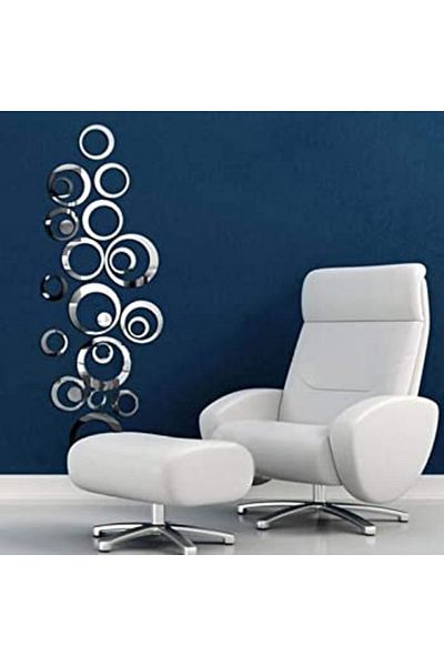 OEM Set de oglinzi din PVC cu design modern - Oglinzi decorative din acril argintiu - Luxury Home 24 piese/set
