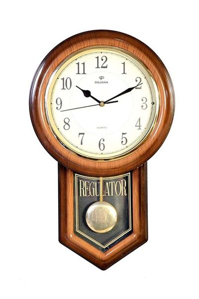 dojana Decorative Analog Wall Clock Brown/White/Black