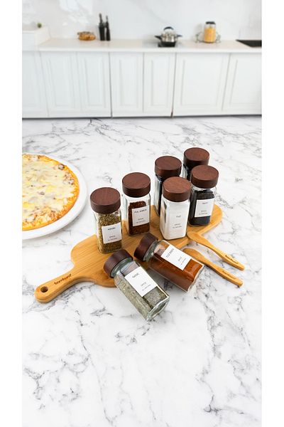 Bambum Ping Acacia Lid 12 Spice Rack Set
