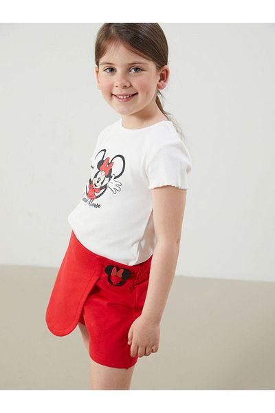 LC Waikiki Lcw Printed Girl's T-Shirt and Shorts Skirt