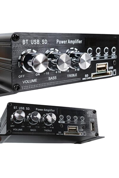 MagicVoice YW-406L 12 Volt 100 Watt Motosiklet Bluetooth Amfi USB/SD 2 Kanal Pazarcı - Anfi (154X80X