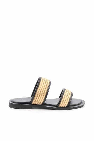 Bambi Beige Black Women's Slippers K04862500228