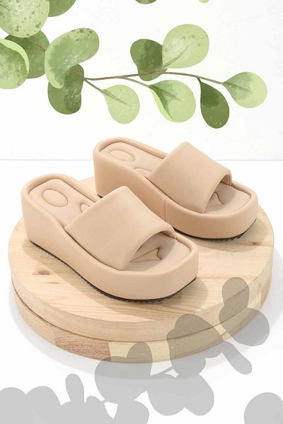 Bambi Beige Stretch Women's Slippers K04188139717